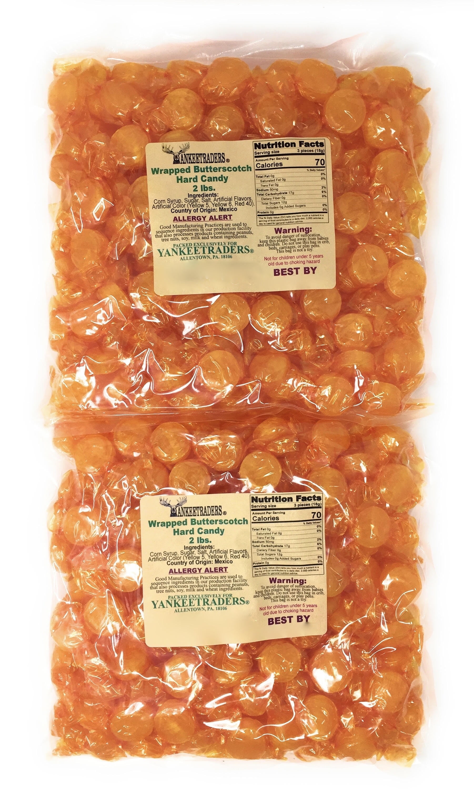 YANKEETRADERS Butterscotch Flavor Hard Candy - 4 lbs