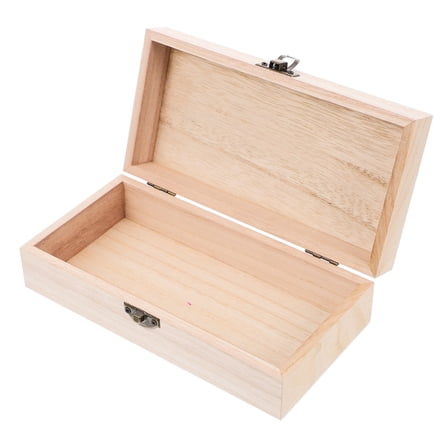 SWETRACE Small Wooden Boxes Unfinished Light Yellow Paulownia Wood 1Pack