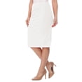 thumbnail image 2 of Women's Stretch Midi Pencil Skirt with Elastic Waist - Perfect for Office Wear, Sizes S-XL, 2 of 5