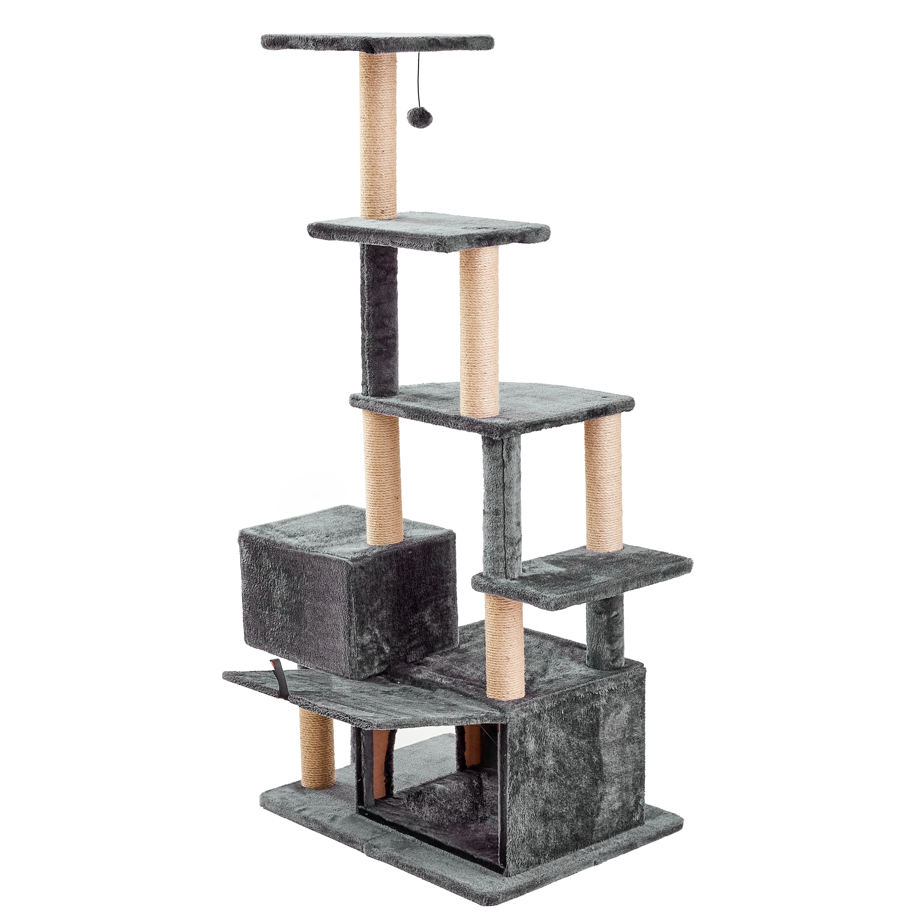 Two by Two Athens - Black Scratching Post Cat Furniture - 66 in. Tall