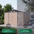 thumbnail image 3 of Clouddwell 10 x 8 FT Shed Outdoor Storage Shed with Double Hinged Large Door, Large Metal Shed with Lockable Door & Sloped Roof for Garden, Patio and Backyard, Brown, 3 of 7