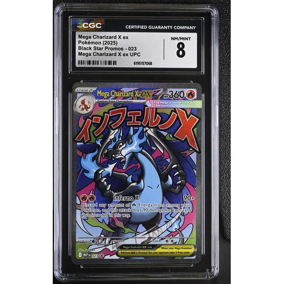 Collectible Graded 2025 Pokemon Black Star Promos Mega Charizard X ex UPC CGC 8 #023 English Trading Card