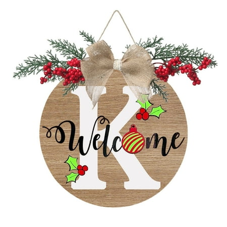 

Decorative Signs for Living Room Christmas Front Door Individual Christmas Sign Last Name Year Round Front Door Wreath 26 Last Names Alphabet Door Hanger Front Door Decoration Garland Front Door