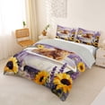 thumbnail image 2 of jejeloiu Lavender Flower Highland Cow Queen Duvet Cover Set Kids,Dreamy Farm Print Bedding,Reversible,3 Pieces(No Comforter), 2 of 6