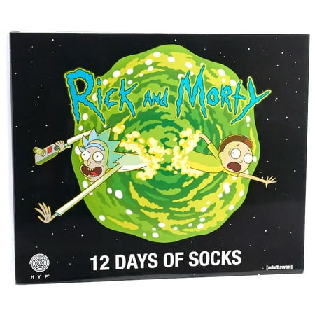 Mens Rick and Morty 12 Days of Christmas Casual Socks - 10-13