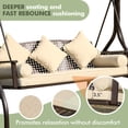 thumbnail image 4 of 3-Seat Patio Porch Swing with Adjustable Hardtop,3 in 1 Convertible Outdoor Porch Swing for Adults,Patio Swing with Thicken Cushion,Pillows & Cup Holders for Porch,Backyard,Garden (Beige), 4 of 7