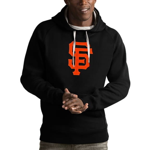 Men's Antigua Black San Francisco Giants Victory Pullover Hoodie