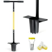 36 Saw-Tooth Bulb Planter Tool with Long Handle and Dirt-Proof Gloves