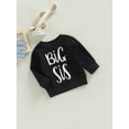 thumbnail image 3 of Bagilaanoe Little Sister Big Sister Matching Outfits Long Sleeve Sweatshirts Letter Print Pullover 6M 12M 18M 24M 3T 4T Kids Girl Loose Tee Tops, 3 of 7