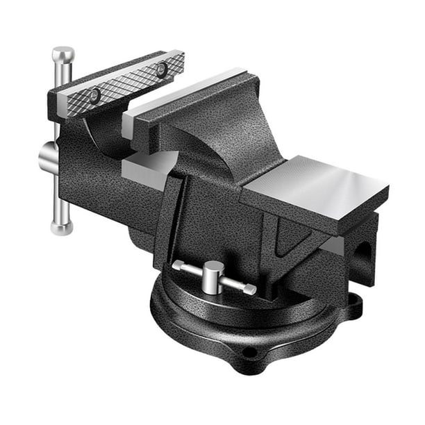 Tornillo de banco de mesa de 3" con apertura de mordaza de 9,5 cm y base de bloqueo giratoria para tareas pesadas