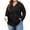 black, variant on PINKSIR Womens Plus Size Hoodies Trendy Fall Fashion V Neck Oversized Sweatshirt Tops Clothes,Size 1X-5X