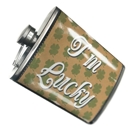 

NEONBLOND Flask I m Lucky St. Patrick s Day Shamrock Kraft Pattern
