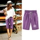 thumbnail image 2 of Mujeres Pantalones Cortos Casual, Cintura Elástica Día de la Independencia de la Impresión Pantalones Cortos con Cordón con Bolsillos para Verano Primavera de Uso Diario, Pantalones Cortos de Verano P, 2 of 4