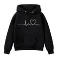 thumbnail image 3 of LUOGENLI Outfits for Girls 6-7 Years Old Sweatshirt Girls Kids Boys Kids Hooded Tracksuit Unisex Two Piece Outfits Hoodie Sweatshirt Sweatpants Set Outfits for Girls 6-7T Black 5-6 Years, 3 of 3