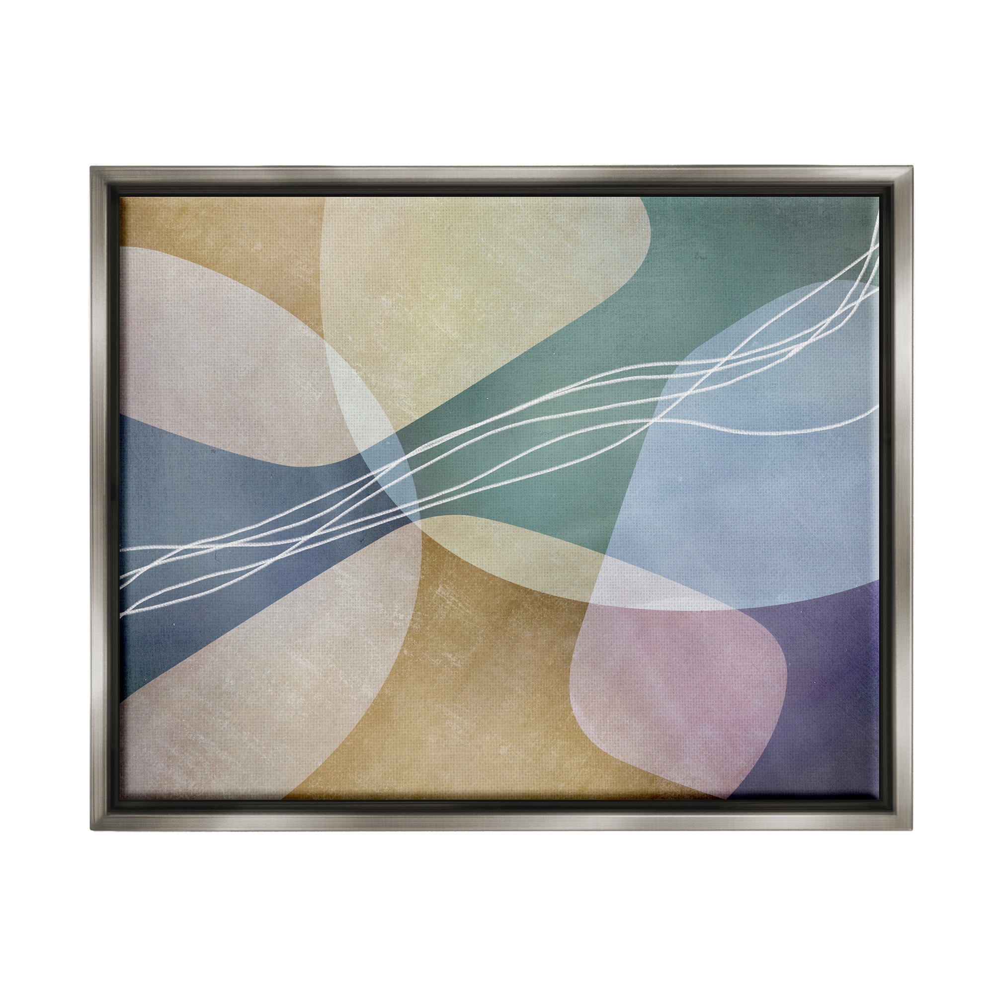 Stupell Industries Abstract Shapes & Lines Abstract Painting Gray Floater Framed Art Print Wall Art 31 x 25