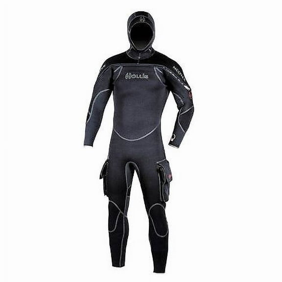 Hollis New Men's Neotek Semi-Drysuit with LavaSkin, Liquid Seams, Attached Hood & a Mix of 8/7/6mm Superstretch Neoprene (Size Medium)