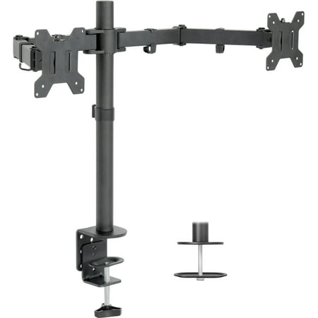 Black Ceiling Mount Monitor VIVO Dual LCD Monitor Desk Mount Stand Heavy Duty Fully Adjustable fits 2 Screens up to 27