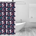 thumbnail image 2 of Shower Curtain, pink navyblue cute axolotl Waterproof Fabric Plastic Shower Curtain, Drying Fast Bathroom Curtain with 9 Buttonholes, Ruffle Shower Curtain 60x72in, 2 of 8