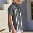 thumbnail image 6 of Guluxicc Button Up Shirts for Kids Boys Short Sleeve Linen Lapel Tops Solid Color Casual Summer Breathable Button Up Shirts, 6 of 9