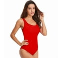 thumbnail image 5 of Lopsie TEMPTATION Women's Athletic One Piece Swimsuits Racing Training Sports Bathing Suit Color Block Swimwear Red, 5 of 7