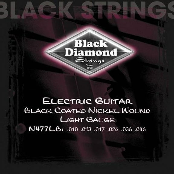 Black Diamond Light Gauge Black Coated Nickel Electric Guitar Strings