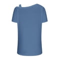 thumbnail image 4 of Fiudx Ofertas y Liquidaciones Blusa con Botones y Manga Corta Halter con Hombros Descubiertos para Mujer, 4 of 5