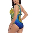 thumbnail image 6 of Daiia Peacocks Women's One Piece Swimsuits Personalized One Shoulder Swimwear Asymmetric Ruffle Bathing Suits-Large, 6 of 8