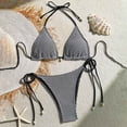 thumbnail image 1 of Warop Women's Solid Color Padded Triangle Bikini Set, Separate Swimsuit for Beach and Pool, 1 of 7