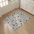 thumbnail image 3 of ODIKA 3'x5' Ivory Blue Acetate Abstract Elegance Washable Area Rug Contemporary Artistic Expression in Soft Pastels for Hallway, Laundry Room, Non-Slip, Flatweave, Easy Care, 3 of 7