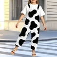 thumbnail image 2 of Generic Teen Girl Cow Overalls Adjustable Straps Wide Leg Casual Jumpsuit Onesie, 2 of 7