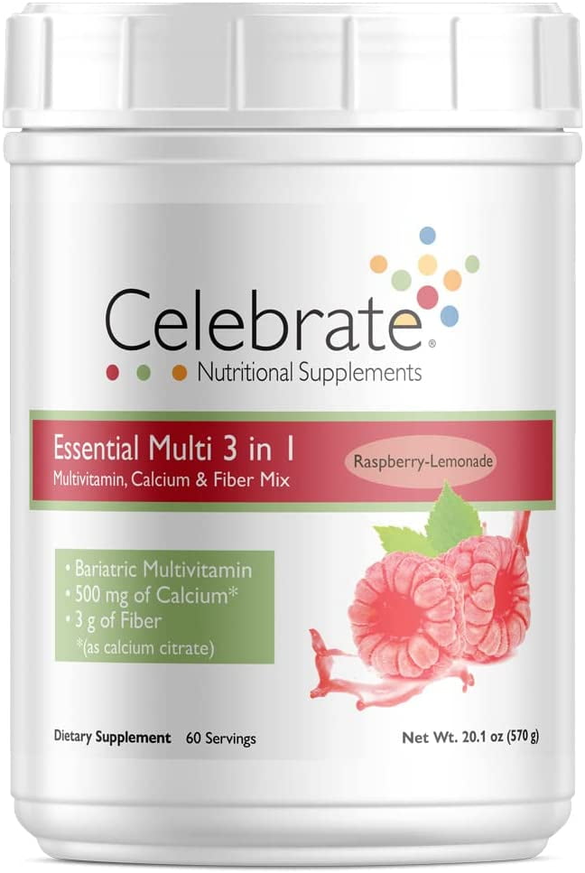 Vitamins 3in1 Bariatric Multivitamin with Calcium Citrate Drink Mix, 500mg Calcium, for Post