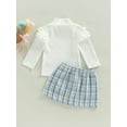 thumbnail image 4 of hirigin 2PCS Toddler Girls Fall Outfits, Ruffle Long Sleeve Ribbed Knit Tops + Button Skirt Set, 4 of 8