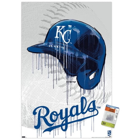 MLB Kansas City Royals – Drip Helmet 22 Wall Poster with Pushpins 22.375 x 34