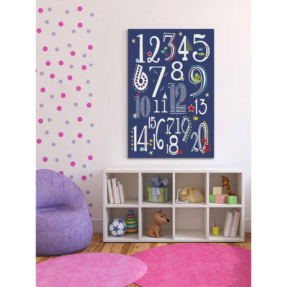 Marmont Hill "123 Nautical Navy" by Karen Zukowski Painting Print on Wrapped Canvas