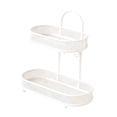 thumbnail image 4 of Organizador de encimera para baño, organizador de maquillaje, bandeja de baño de 2 niveles, de almacenamiento independiente, estante de metal para Blanco, 4 of 10