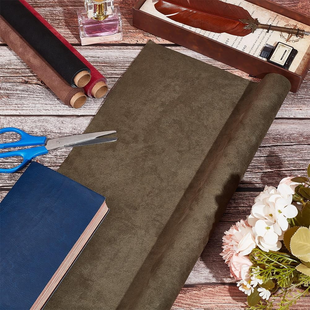 1 Set 4Pcs 4 Style DIY Imitation Leather Cloth with Paper Back for Book Binding Velvet Box Making Mixed Color 420~430x1000x0.1mm 1pc/color