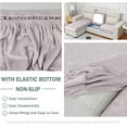 thumbnail image 4 of DONGPAI Stretch Velvet Couch Cushion Covers for Sectional Sofa L Shape, Sofa Couch Soft Seat Slipcover, Light Gray(for 4 Cushions,1 Piece), 4 of 7