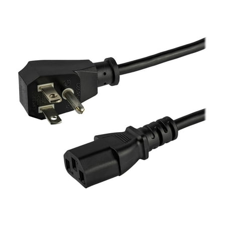 StarTech 15 ft Flat NEMA 5-15P to C13 Computer Power Cord - Black
