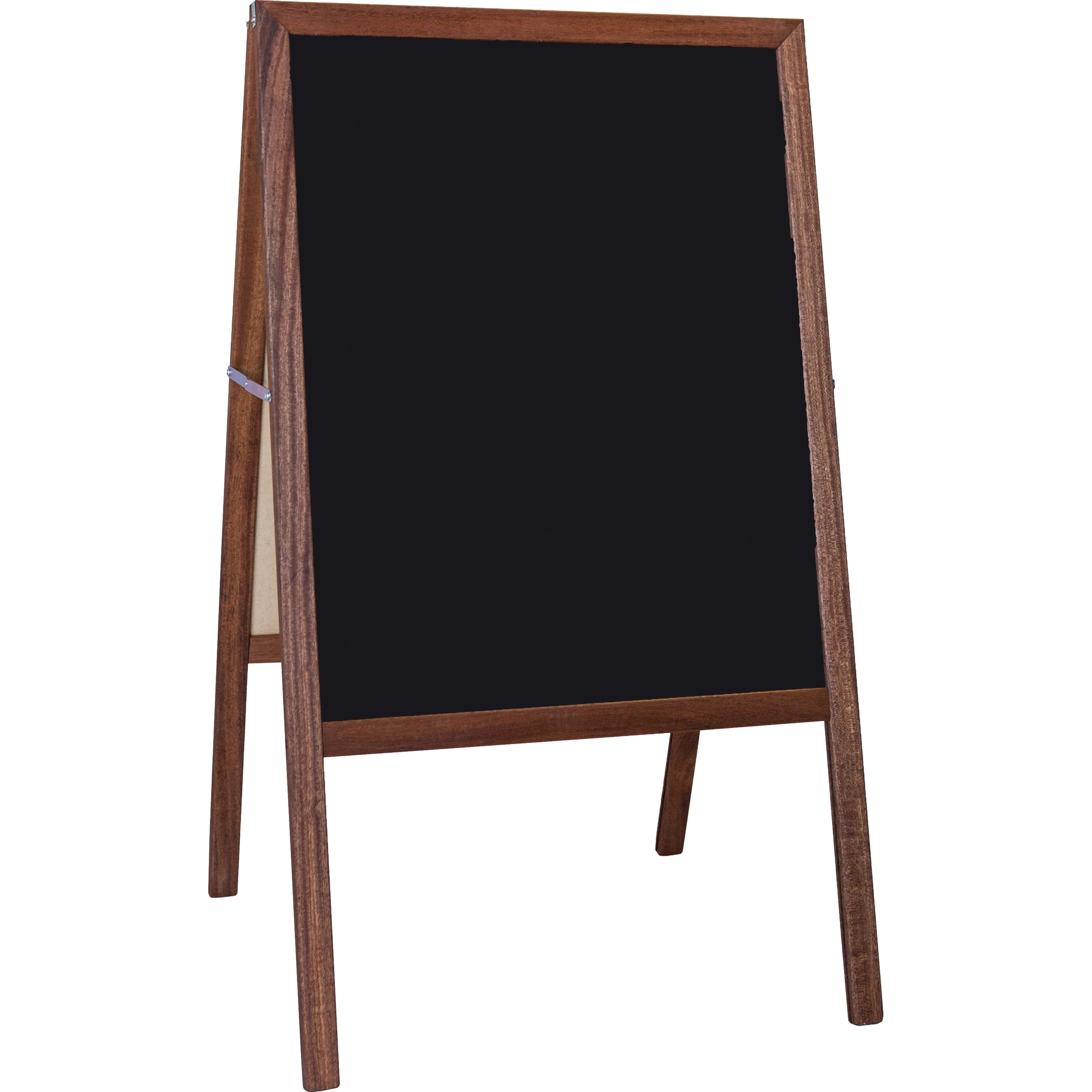 Flipside Products Stained Marquee Easel with White Dry Erase and Black Chalkboard, 42 Inch H x 24 Inch W
