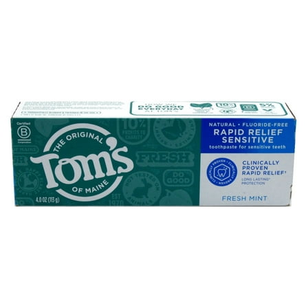 Toms Nat Toothpaste Rapid Relief Sensitive Freshmint 4oz (Pack of 3)