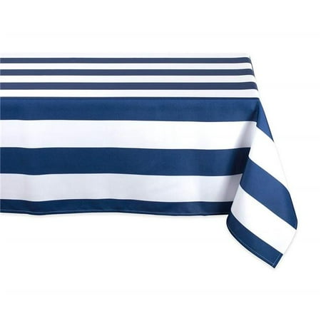 

60 x 120 in. Nautical Blue Cabana Stripe Outdoor Tablecloth