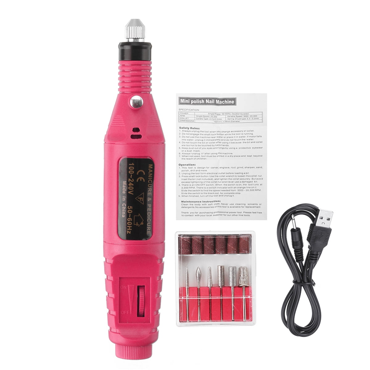 Mini Electric Grinder Drill Tool Nail Gel Polish Removing Drill