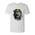 thumbnail image 2 of Wild Bobby, King Lion with Gold Crown Art, Animal Lover, Men Premium Tri Blend Tee, Heather White, Large, 2 of 4