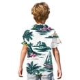 thumbnail image 5 of Abcomgle Boys Hawaiian Shirt Size 8 Tropical Mountains and Seas Print Boys Spring Shirts Button Down Short Sleeve Holiday Hawaiian Outfit for Boys,Army Green,9-10Years, 5 of 5
