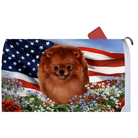 Pomeranian Red - Best of Breed Patriotic I Dog Breed Mail Box