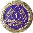 thumbnail image 2 of 1 Month AA Medallion Reflex Purple Gold Plated 30 Day Chip, 2 of 10