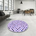 thumbnail image 4 of Ahgly Company Machine Washable Indoor Round Transitional Purple Area Rugs, 5' Round, 4 of 7