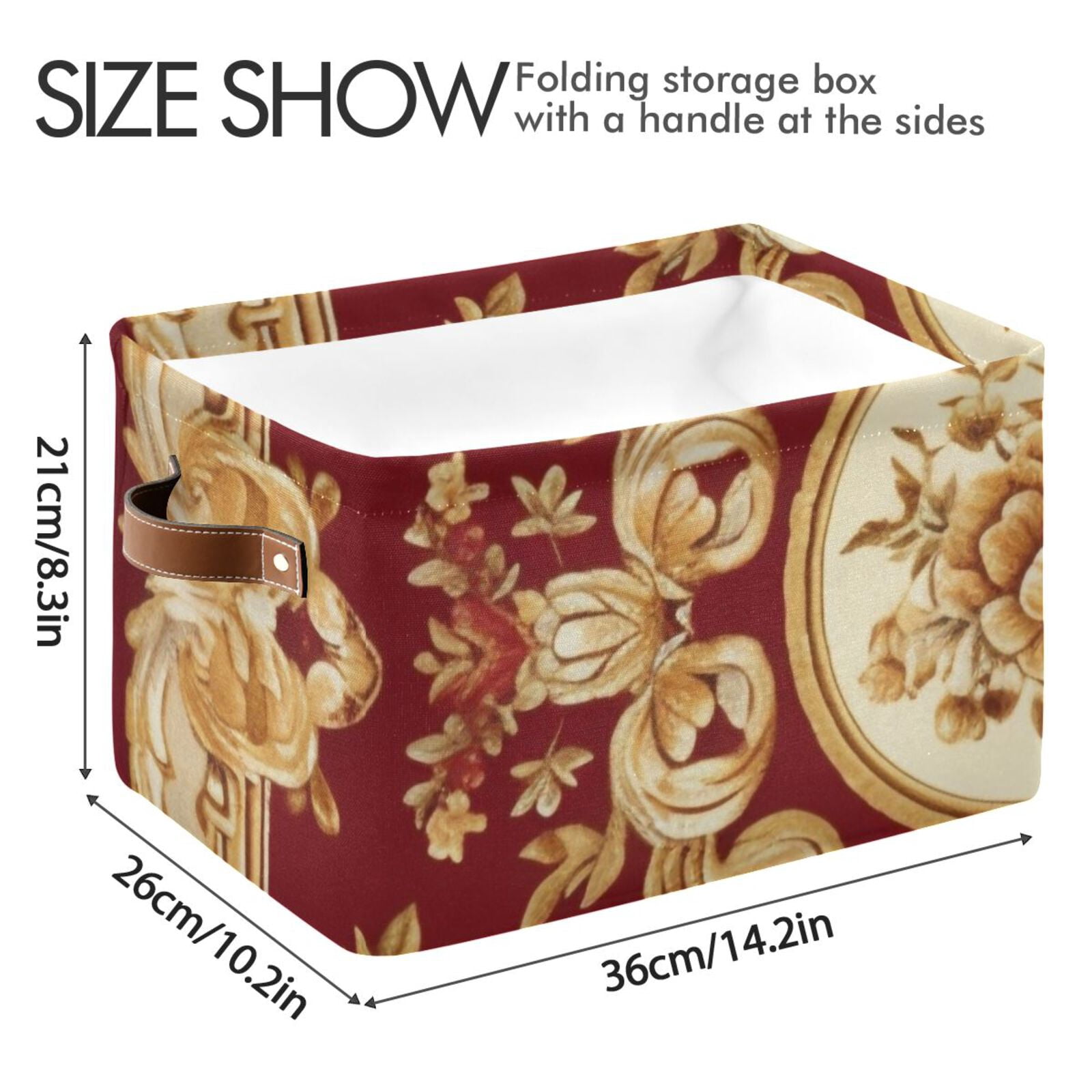 Pattern Vintage Traditional Storage Bins Baskets With Handles Storage Box Clothes Organizer Organization Toys