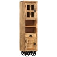 thumbnail image 2 of vidaXL Highboard with Wheel 15"x11.8"x56.3" Solid Rough Mango Wood, 2 of 6