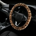 thumbnail image 4 of Faux Fur Steering Wheel Cover Leopard Print Elastic Grip Protector for Cars Trucks SUVs Winter Warm Driving Comfort Anti-Slip Universal Fit, 4 of 6